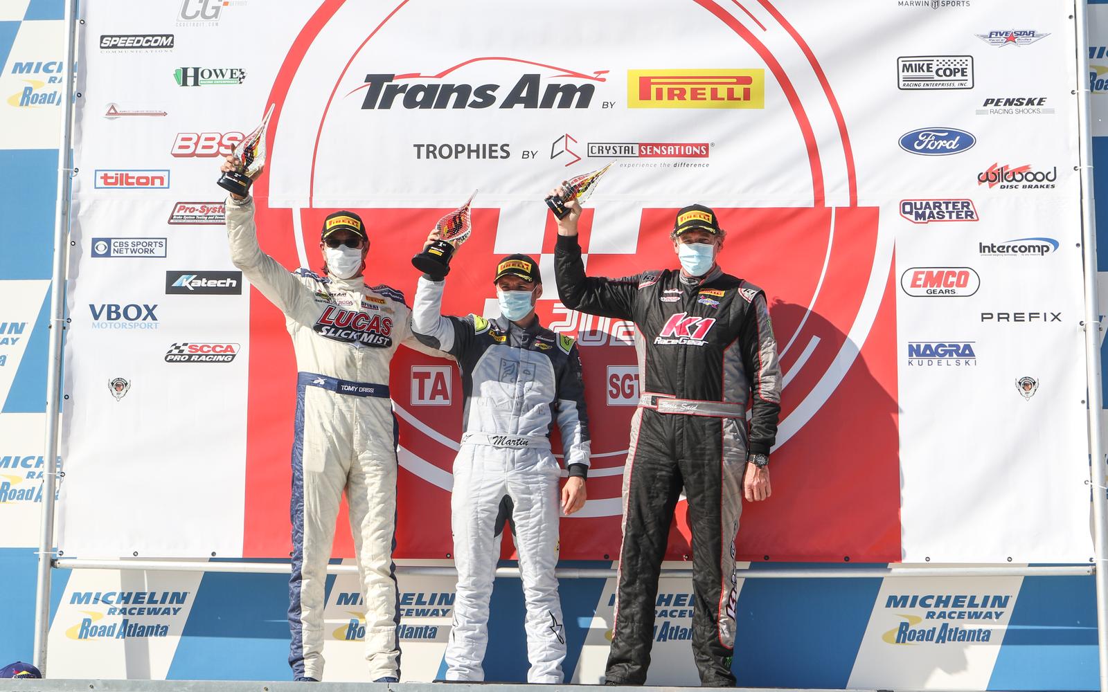 Tomy Drissi and Lucas SlickMist Finishes Trans Am Season Finale with a Full Podium 